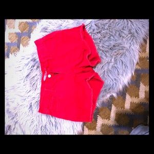 Red Fringe Shorts